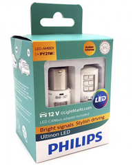 Лампи світлодіодні Philips PY21W LED 12V + Smart Canbus 11498ULAX2 White