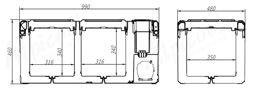Компресорний автохолодильник Alpicool E75