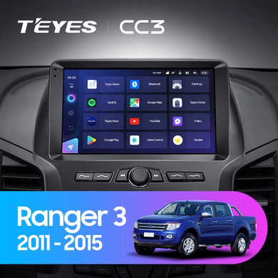 Штатная магнитола Teyes CC3 2K 6+128 Gb 360° Ford Ranger 3 2011-2015 9"