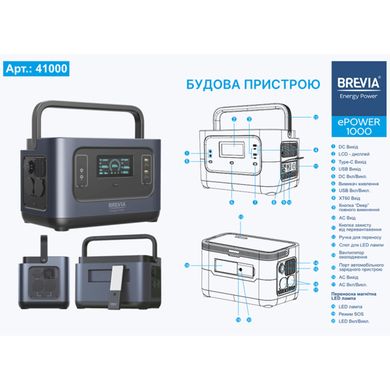 Зарядная станция Brevia ePower1000 1008Wh LiFePO4