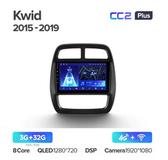 Штатная магнитола Teyes CC2 PLUS 3+32 Gb Renault KWID 2015-2019 9"