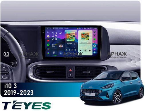Штатная магнитола Teyes CC4 Pro 2K 12+256 Gb Hyundai i10 III 3 2019-2023 9"