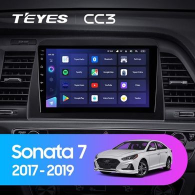 Штатная магнитола Teyes CC3 2K 6+128 Gb 360° Hyundai Sonata 7 LF 2017-2019 9"