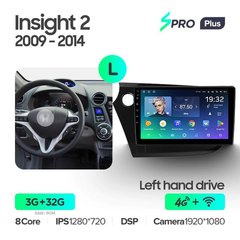 Штатна магнітола Teyes sPRO Plus 3GB+32GB 4G+WiFi Honda Insight 2 LHD RHD (2009-2014)