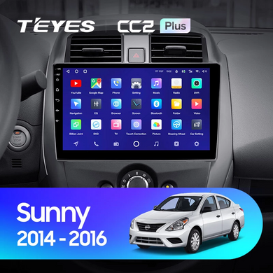 Штатная магнитола Teyes CC2 PLUS 4+64 Gb Nissan Sunny 2014-2016 10"
