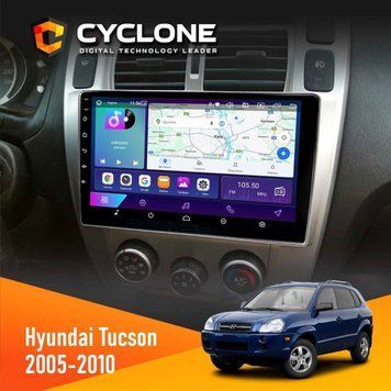 Штатна магнітола CYCLONE Hyundai Tucson 2005-2010 C10-002 2/32. 4G. 2k