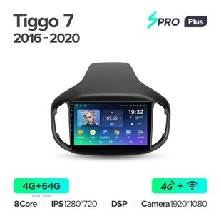 Штатная магнитола Teyes sPRO Plus 4GB+64GB 4G+WiFi Chery Tiggo 7 (2016-2020)