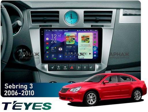 Штатная магнитола Teyes CC4 Pro 2K 12+256 Gb Chrysler Sebring 3 JS 2006-2010 9" (L1)