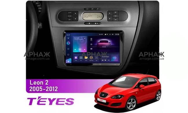 Штатна магнітола Teyes CC3 2K 4+64 Gb Seat Leon 2 2005-2012 9"