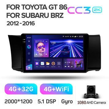 Штатна магнітола Teyes CC3 2K 4+32 Gb Toyota GT 86 Subaru BRZ (Left hand drive) 2012-2016 9"