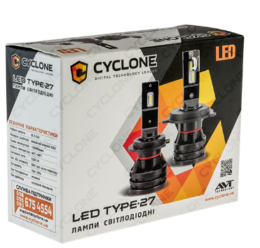 Світлодіодні лампи Cyclone LED 9007 5000K 5100Lm CR type 27