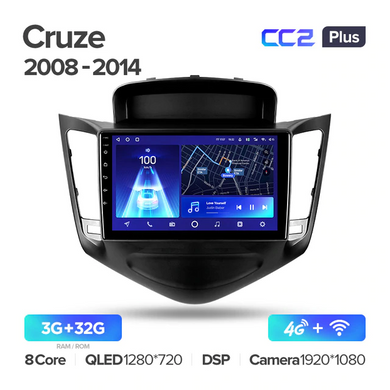 Штатна магнітола Teyes CC2 Plus 3GB+32GB 4G+WiFi Chevrolet Cruze (2008-2014)