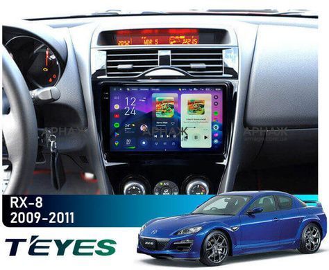 Штатна магнітола Teyes CC4 Pro 2K 8+128 Gb Mazda RX-8 SE 2009-2011 9"