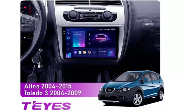 Штатная магнитола Teyes CC3 2K 6+128 Gb 360&deg; Seat Altea 5P (Left hand drive) 2004-2015 9"
