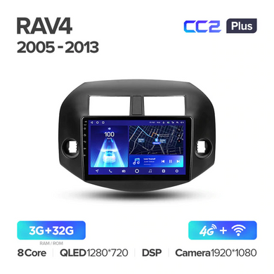 Штатна магнітола Teyes CC2 Plus 3GB+32GB 4G+WiFi Toyota RAV 4 (2005-2013)