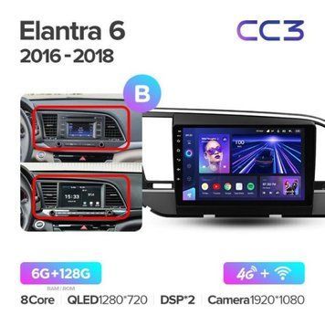 Штатная магнитола Teyes CC3 6+128 Gb 360&deg; Hyundai Elantra 6 2015-2018 (B) 9"