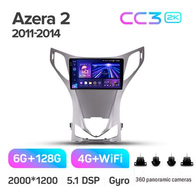 Штатная магнитола Teyes CC3 2K 6+128 Gb 360 Hyundai Azera 2 II 2011-2014 9" (L2)