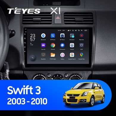 Штатная магнитола Teyes X1 2+32Gb Wi-Fi Suzuki Swift 3 2003-2010 10"