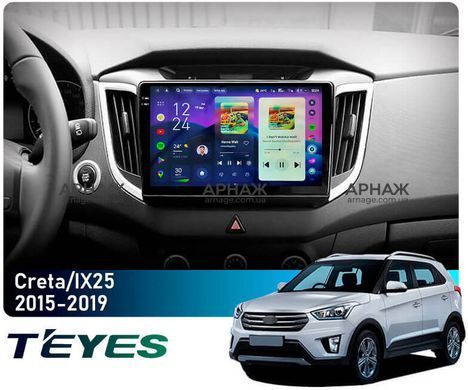Штатная магнитола Teyes CC4 Pro 2K 8+128 Gb Hyundai Creta IX25 2015-2019 10"