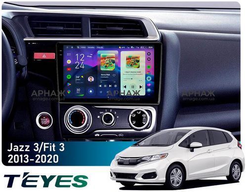 Штатна магнітола Teyes CC4 2K 6+64 Gb Honda Jazz 3 Fit 3 GP GK 2013 - 2020 (A) 10"