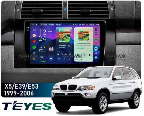 Штатна магнітола Teyes CC4 Pro 2K 8+128 Gb BMW X5 E39 E53 1999 - 2006 9"