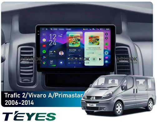 Штатная магнитола Teyes CC4 2K 6+64 Gb Renault Trafic 2 Opel Vivaro Nissan primastar 2006-2014 (B) 10" (L1)