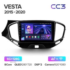 Штатна магнітола Teyes CC3 6+128 Gb LADA Vesta Cross Sport 2015-2019 10"