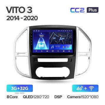 Штатная магнитола Teyes CC3 6+128 Gb 360&deg; Mercedes-Benz Vito 3 W447 2014-2020 10"