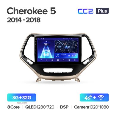 Штатна магнітола Teyes CC2 Plus 3GB+32GB 4G+WiFi Jeep Cherokee (2014-2018)