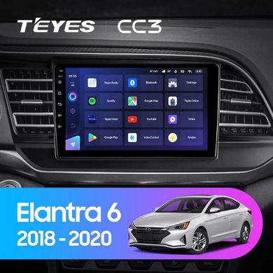 Штатная магнитола Teyes CC3 2K 6+128 Gb Hyundai Elantra 6 2018-2020 (A) 9"