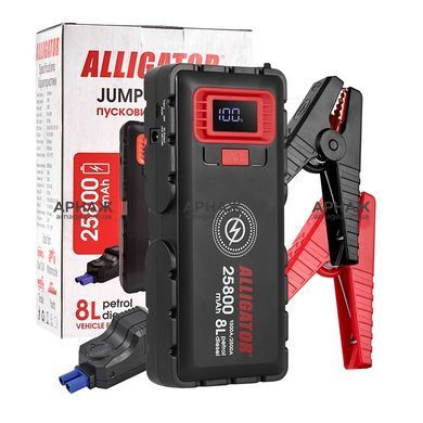 Пусковий пристрій ALLIGATOR JS848 Jump Starter 1500A/2500A 25800mAh зі Smart-клемами