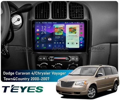 Штатна магнітола Teyes CC4 Pro 2K 12+256 Gb Dodge Caravan 4 Chrysler Voyager Town Country RS -2007 (A) 10" (L1)