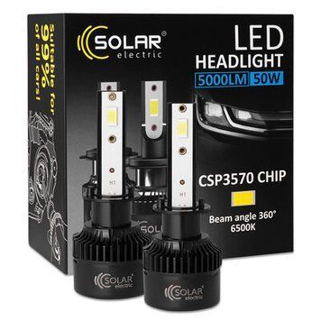 LED автолампы Solar LED H1 12/24V 50W 5000Lm 6500K CSP3570 2шт