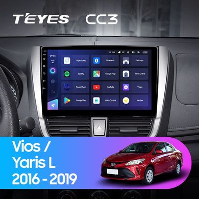 Штатна магнітола Teyes CC3 6+128 Gb 360° Toyota Vios Yaris L 2016-2019 10"