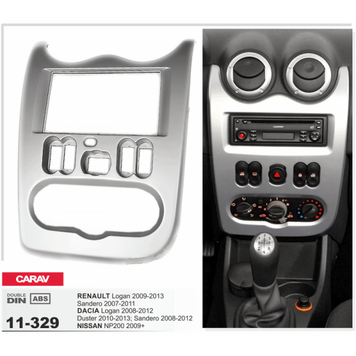 Рамка перехідна Carav 11-329 RENAULT/DACIA Logan.Sandero 07-11/DACIA Logan. Duster 2DIN