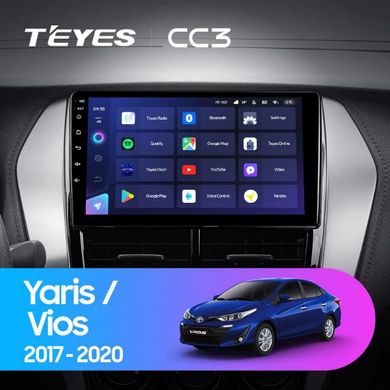 Штатна магнітола Teyes CC3 6+128 Gb 360° Toyota Yaris Vios 2017-2020 9'' (A)