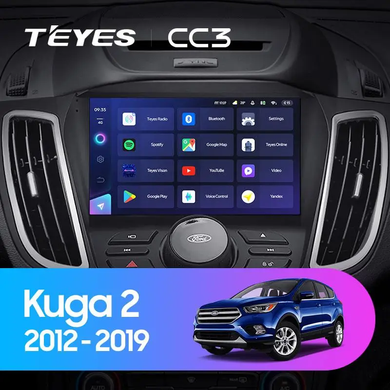 Штатна магнітола Teyes CC3 2K 6+128 Gb Ford Kuga 2 Escape 3 2012 - 2019 9'' (buttons)