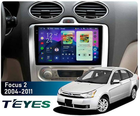 Штатная магнитола Teyes CC4 2K 6+64 Gb Ford Focus 2 Mk 2 2004-2011 (F2) 9"