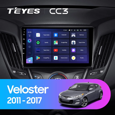 Штатна магнітола Teyes CC3 6+128 Gb 360° Hyundai Veloster FS 2011 - 2017 9"