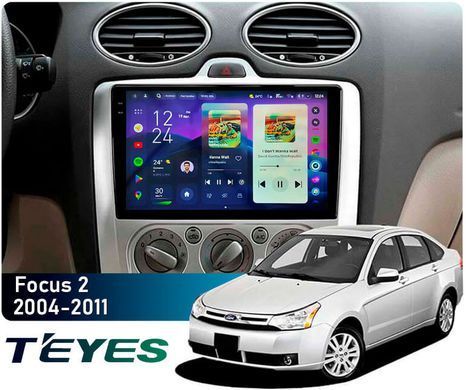 Штатная магнитола Teyes CC4 2K 6+64 Gb Ford Focus 2 Mk 2 2004-2011 (F1) 9"