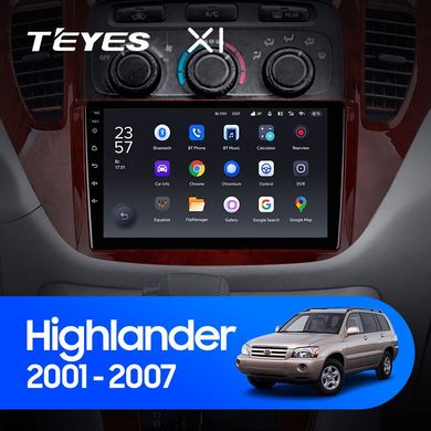 Штатна магнітола Teyes X1 2+32Gb Toyota Highlander 1 XU20 2001-2007 9"