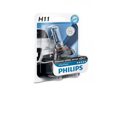 Лампа галогенна Philips H11 WhiteVision +60% 3700K 12362WHVB1