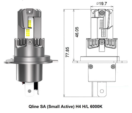 LED автолампи QLine SA (Small Active) H4 H/L 6000K