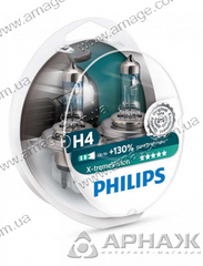 Автолампы Philips 12342XV+S2 H4 60/55W 12V P43T X-treme Vision +130%