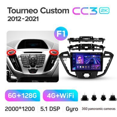 Штатная магнитола Teyes CC3 2K 6+128 Gb CC3 2K 360&deg; Ford Tourneo Custom 1 I Transit (F1) 2012-2021 9"