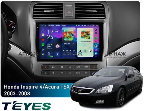 Штатная магнитола Teyes CC4 2K 8+128 Gb Honda inspire 4 2003-2007 Acura TSX 2003-2008 9" (L3)