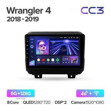 Штатна магнітола Teyes CC3 6GB+128GB 4G+WiFi Jeep Wrangler 4 (2018-2019)