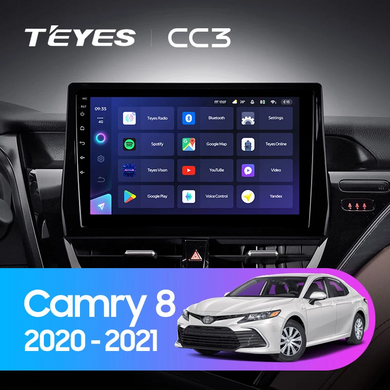 Штатная магнитола Teyes CC3 6+128 Gb 360° Toyota Camry VIII 8 XV70 (1 Din) 2020-2021 10"