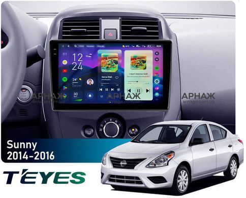 Штатна магнітола Teyes CC4 2K 8+128 Gb Nissan Sunny 2014-2016 10"