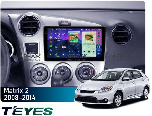Штатная магнитола Teyes CC4 Pro 2K 12+256 Gb Toyota Matrix 2 E140 2008-2014 9"